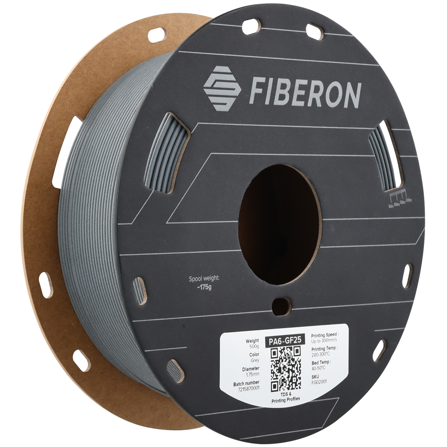 Polymaker Fiberon PA6-GF25 Gray 1.75mm 500g
