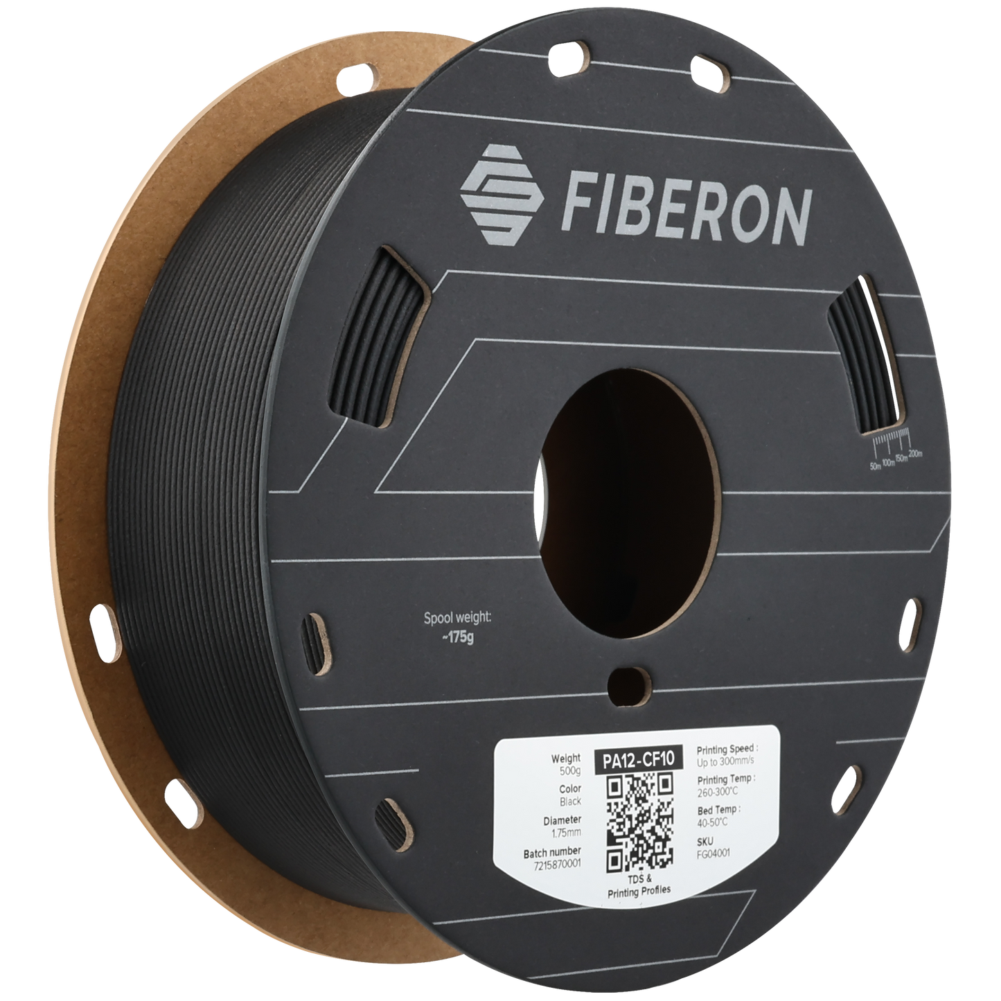 Polymaker Fiberon PA12-CF10 Black 1.75mm 500g