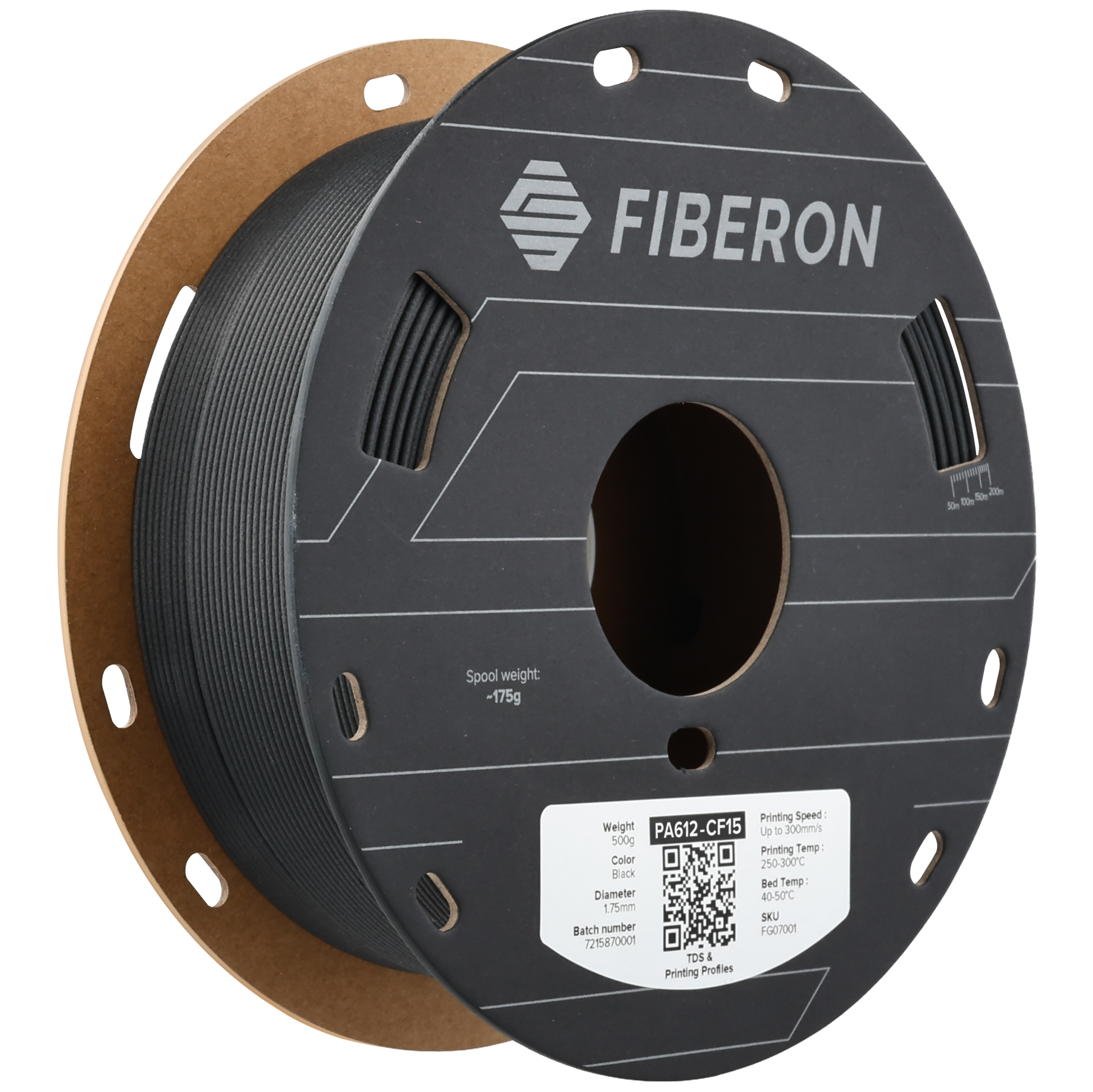 Polymaker Fiberon PA612-CF15 Black 1.75mm 500g
