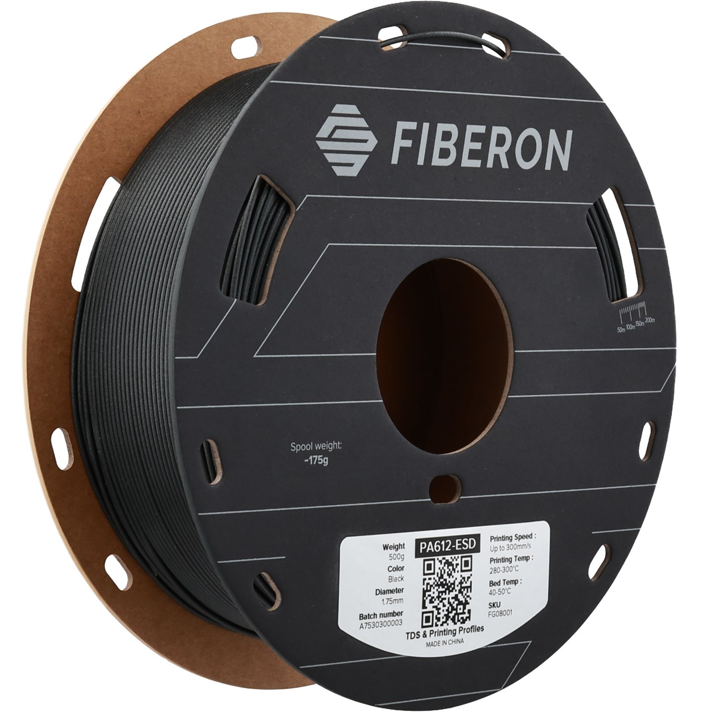 Polymaker Fiberon PA612-ESD Black 1.75mm 500g