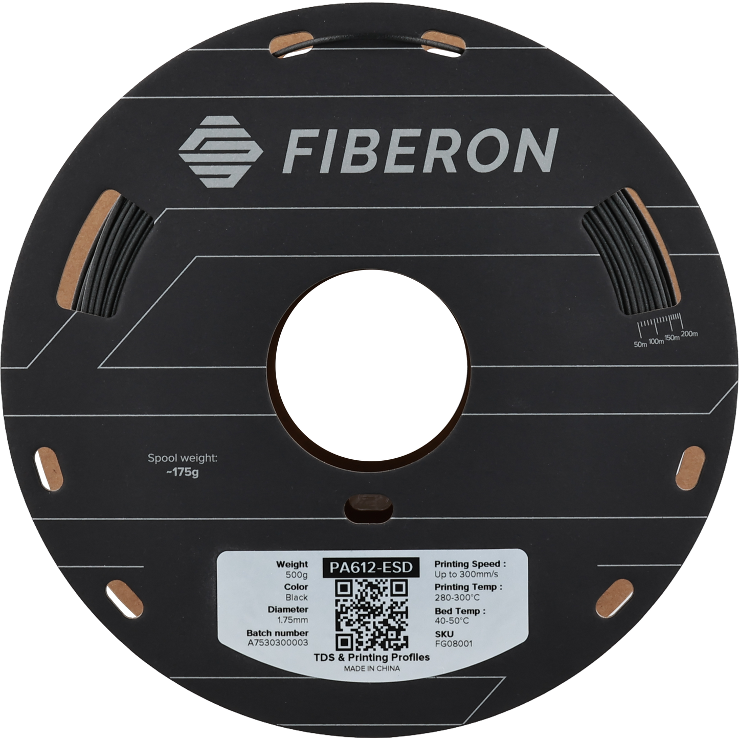 Polymaker Fiberon PA612-ESD Black 1.75mm 500g