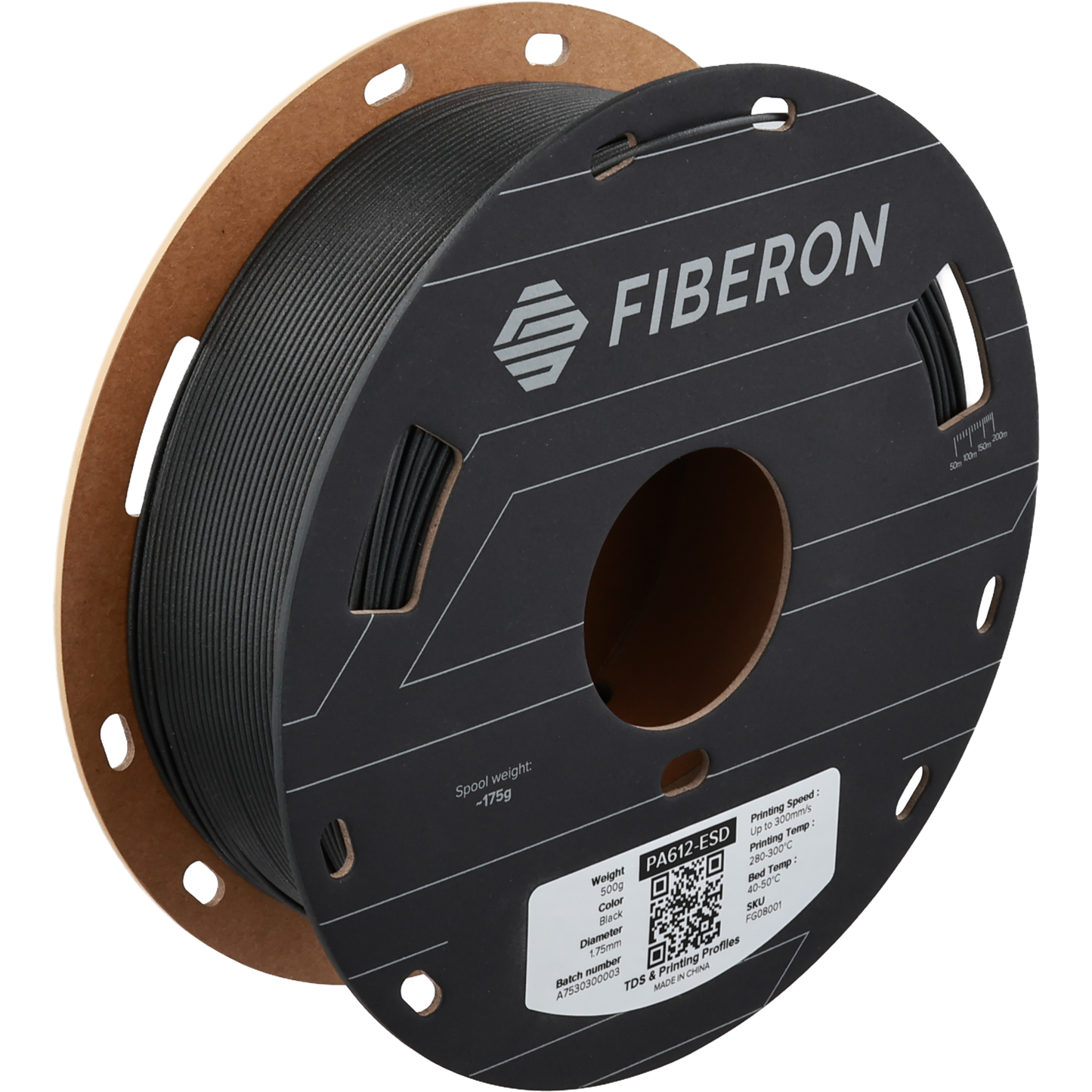 Polymaker Fiberon PA612-ESD Black 1.75mm 500g