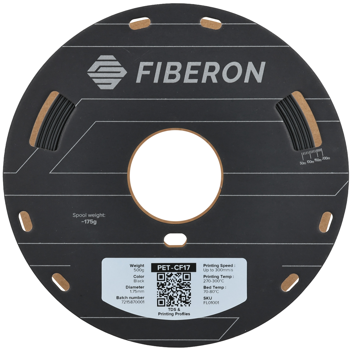 Polymaker Fiberon PET-CF17 Black 1.75 mm 500g