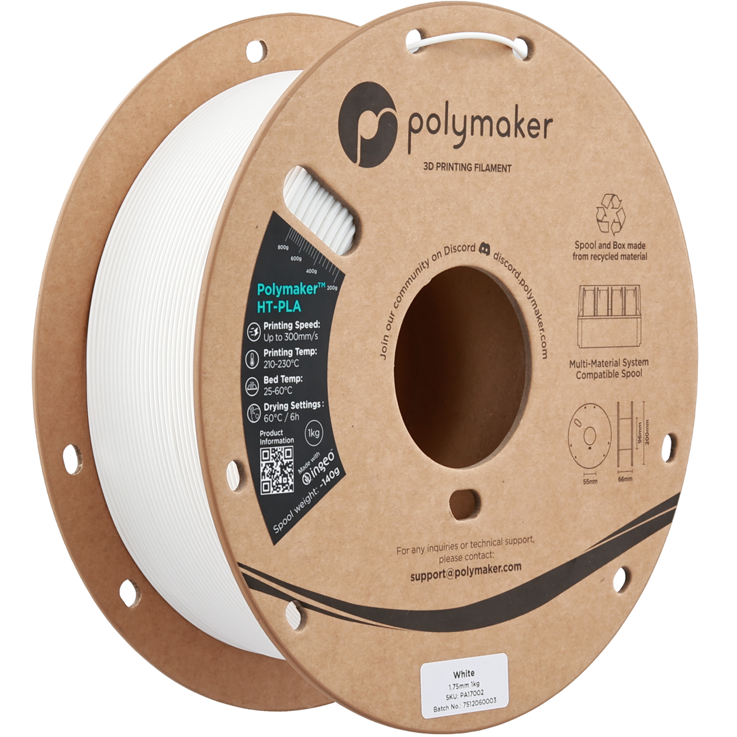 Polymaker HT-PLA White 1.75 mm 1kg
