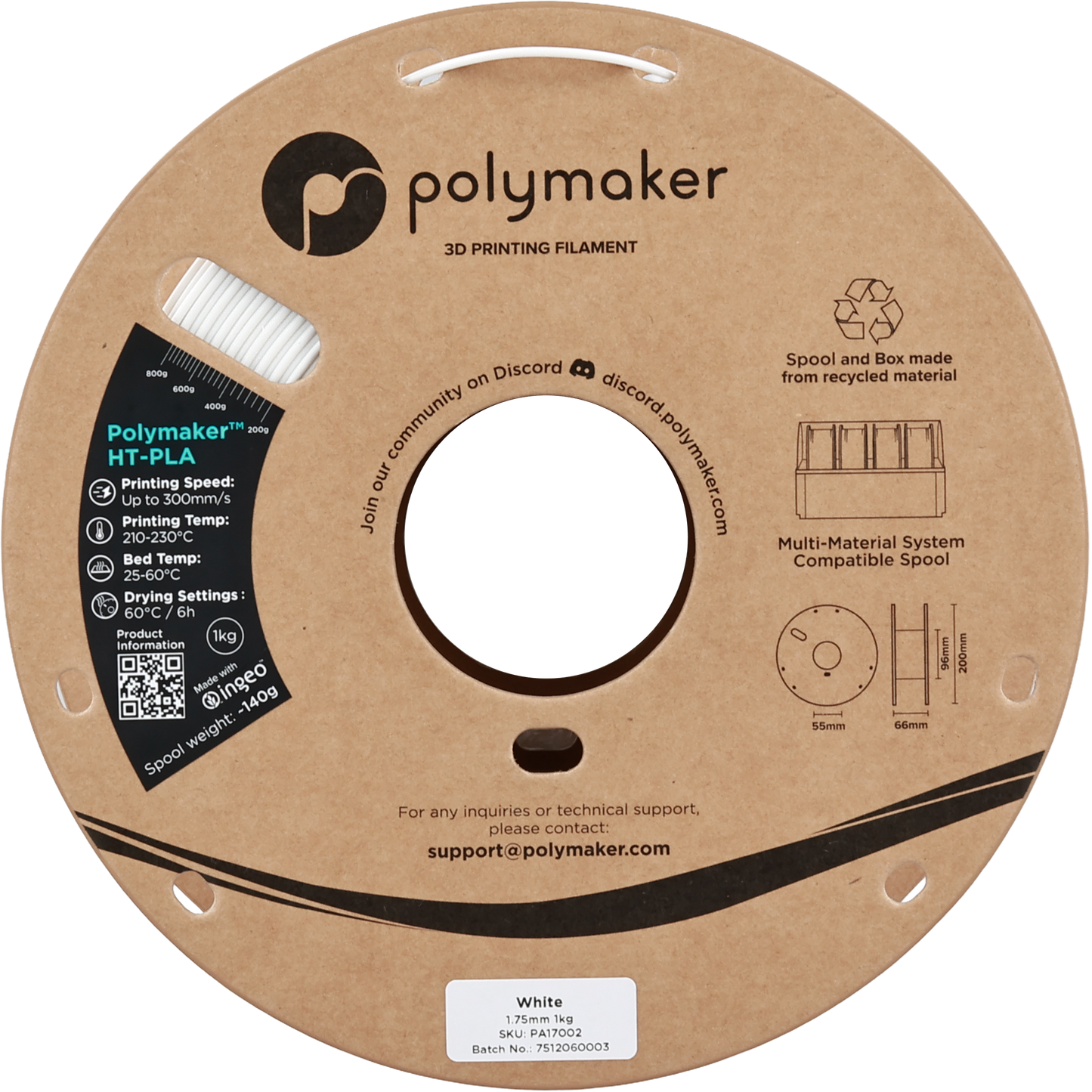 Polymaker HT-PLA White 1.75 mm 1kg