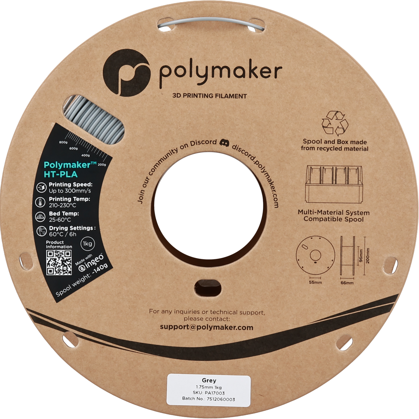 Polymaker HT-PLA Grey 1.75 mm 1kg