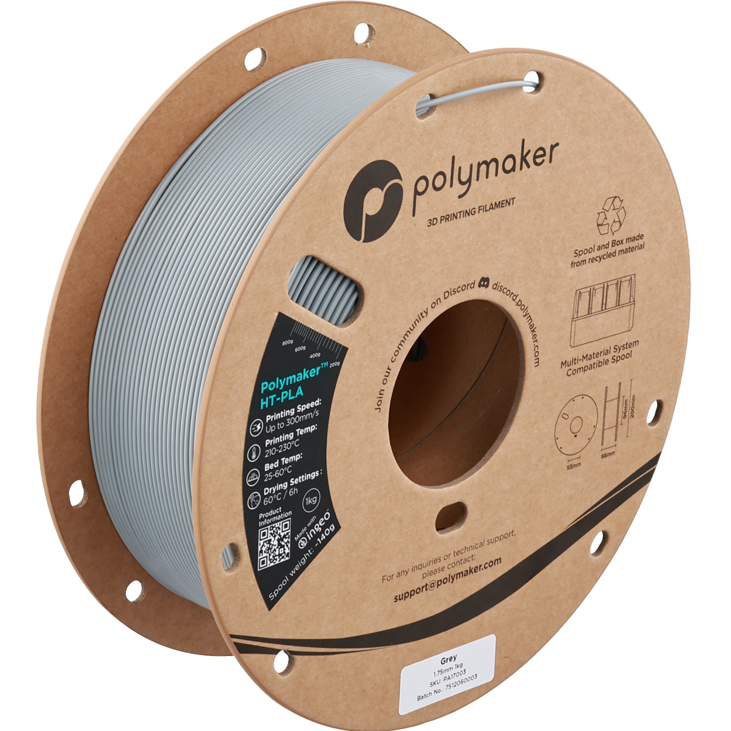 Polymaker HT-PLA Grey 1.75 mm 1kg