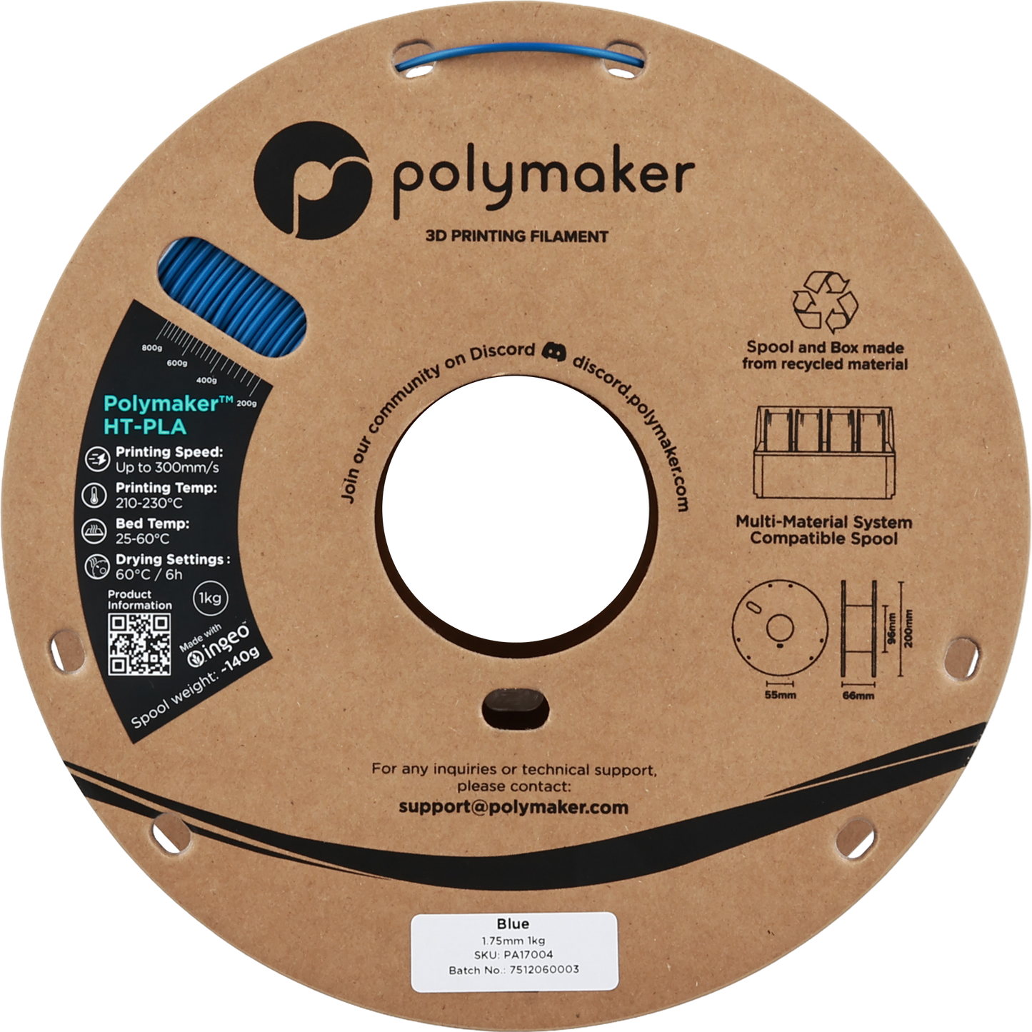 Polymaker HT-PLA Blue 1.75 mm 1kg