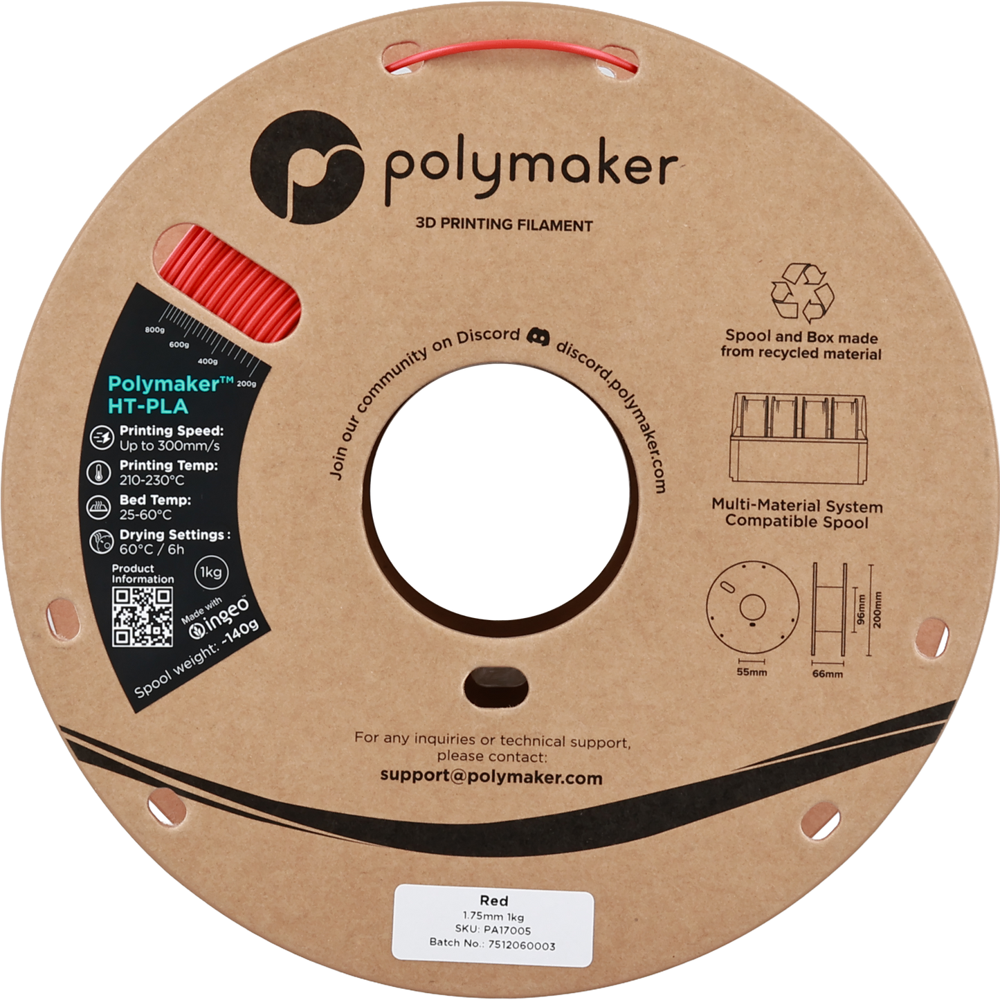 Polymaker HT-PLA Red 1.75 mm 1kg