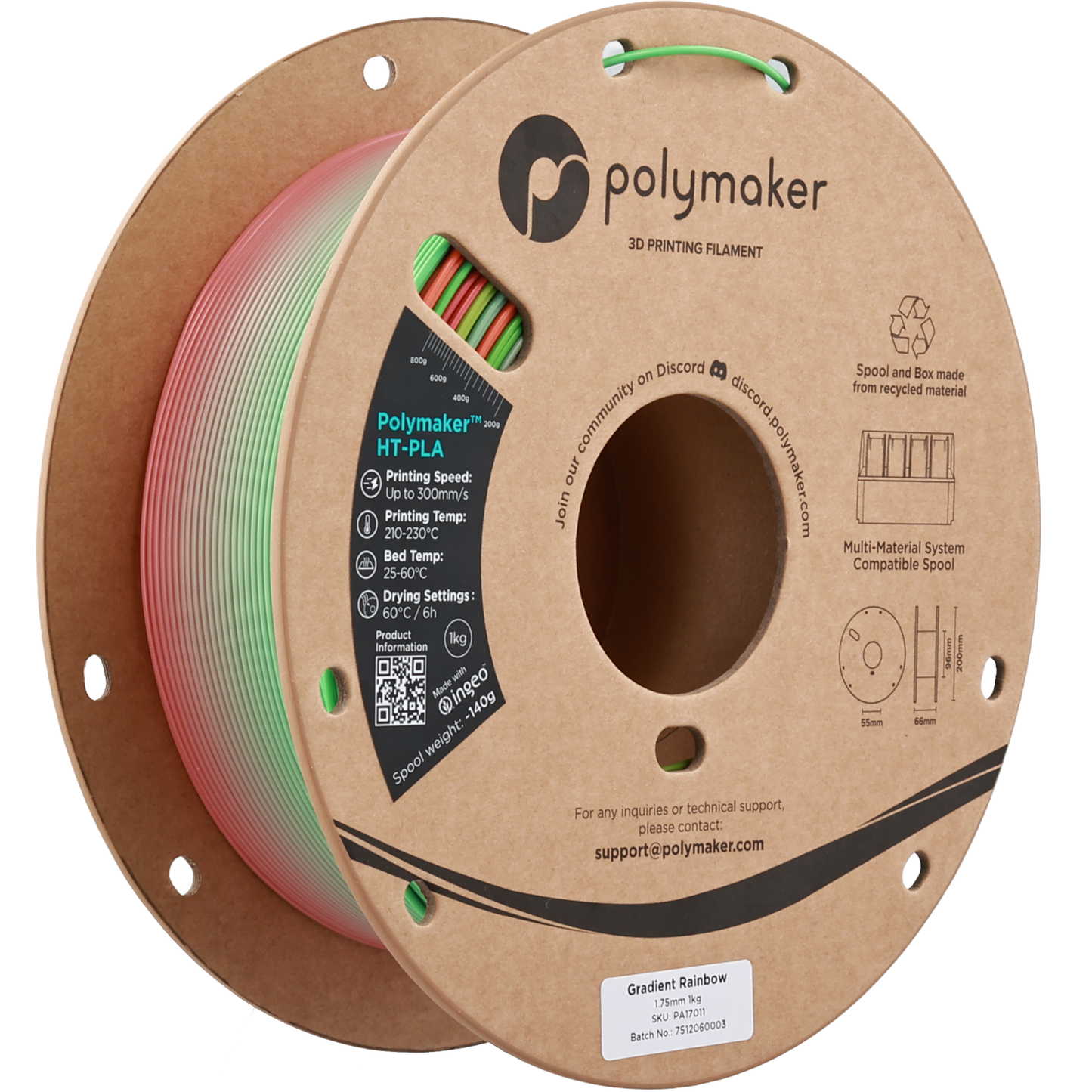 Polymaker HT-PLA Gradient Rainbow 1.75 mm 1kg
