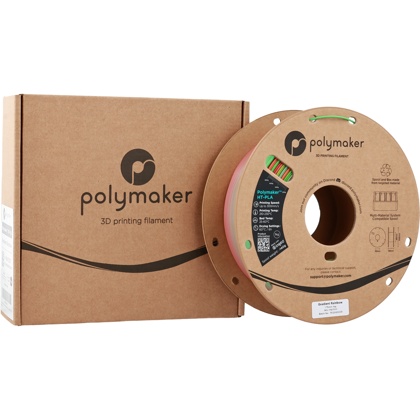 Polymaker HT-PLA Gradient Rainbow 1.75 mm 1kg