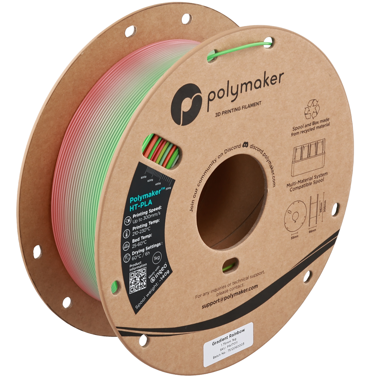 Polymaker HT-PLA Gradient Rainbow 1.75 mm 1kg