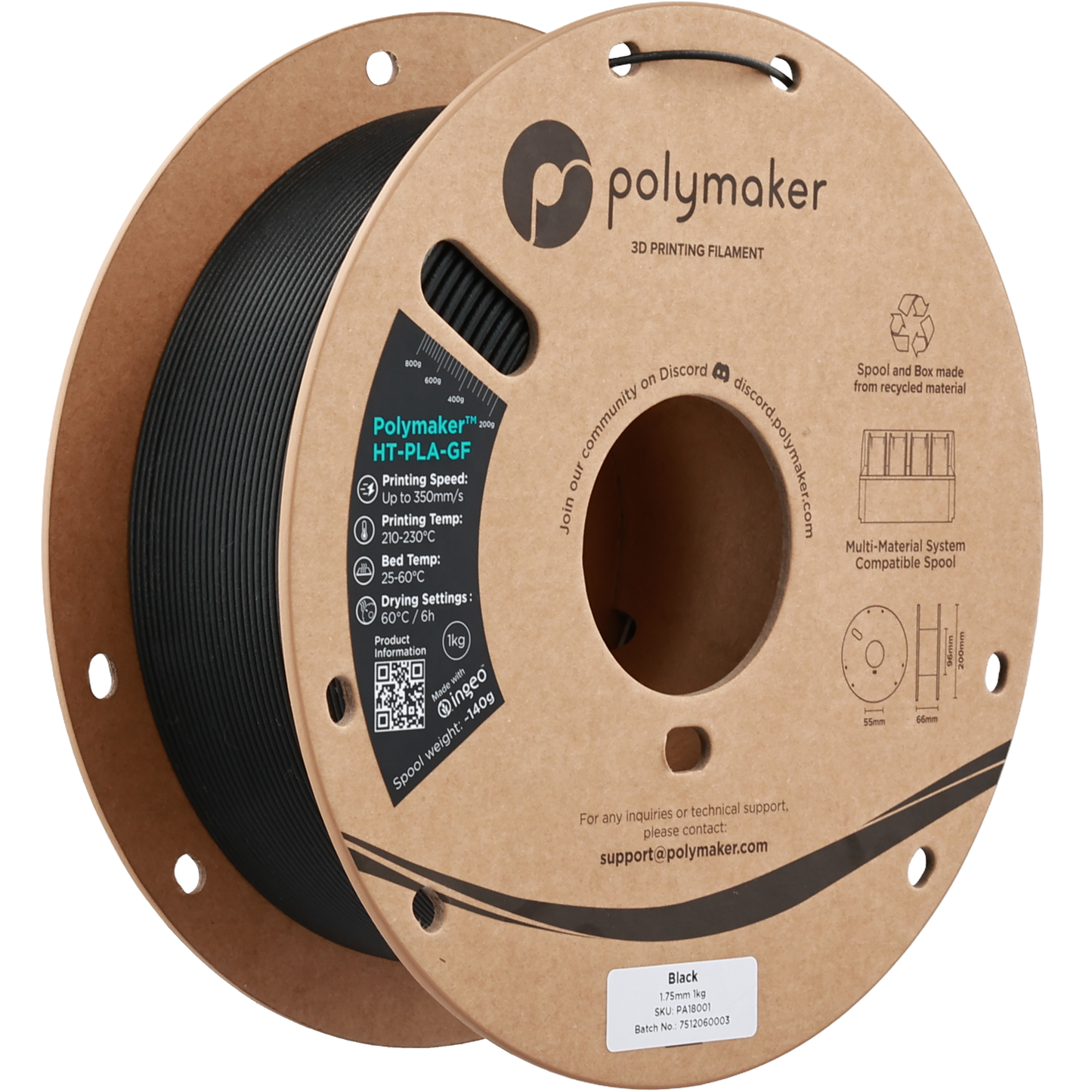 Polymaker HT-PLA-GF Black 1.75 mm 1kg