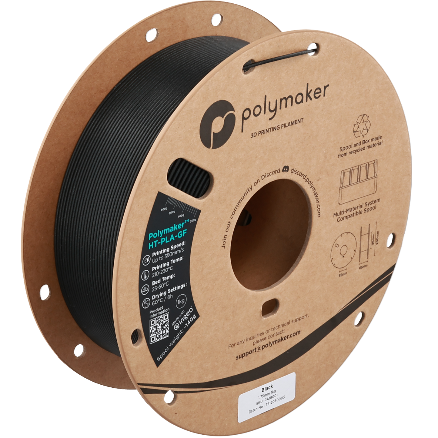 Polymaker HT-PLA-GF Black 1.75 mm 1kg