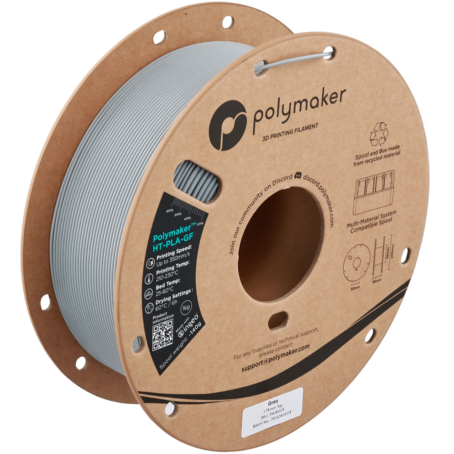 Polymaker HT-PLA-GF Grey 1.75 mm 1kg