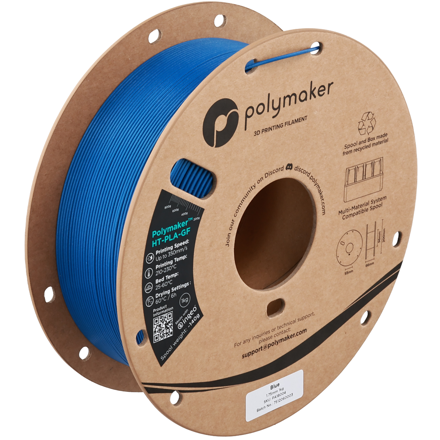 Polymaker HT-PLA-GF Blue 1.75 mm 1kg