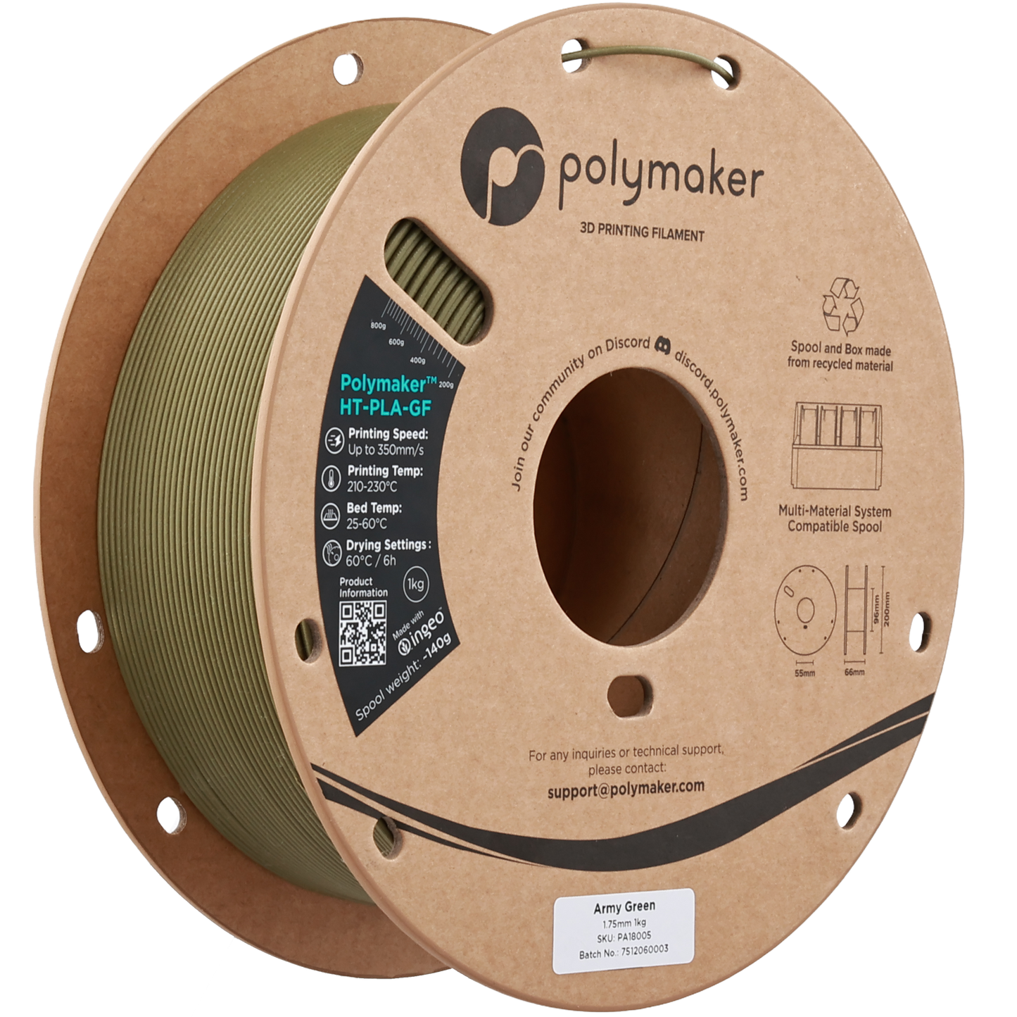 Polymaker HT-PLA-GF Army Green 1.75 mm 1kg