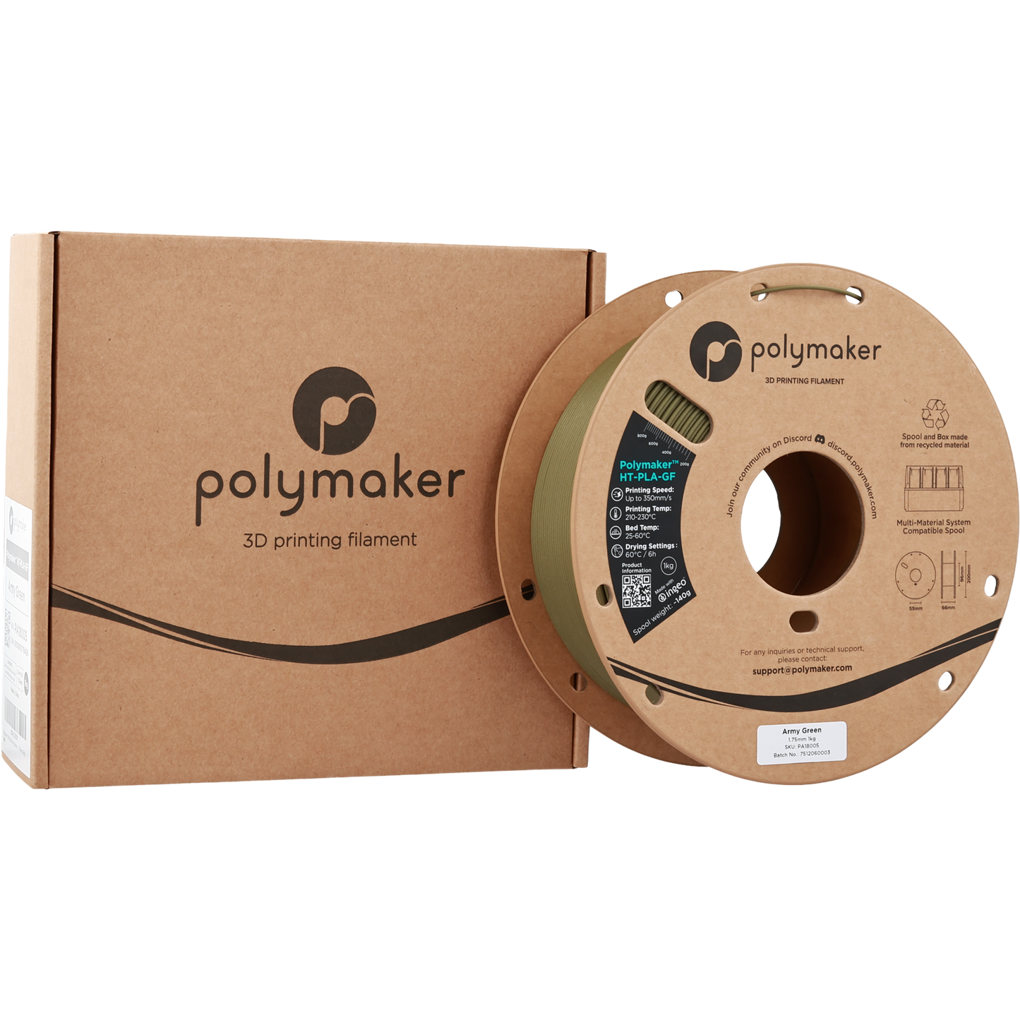 Polymaker HT-PLA-GF Army Green 1.75 mm 1kg