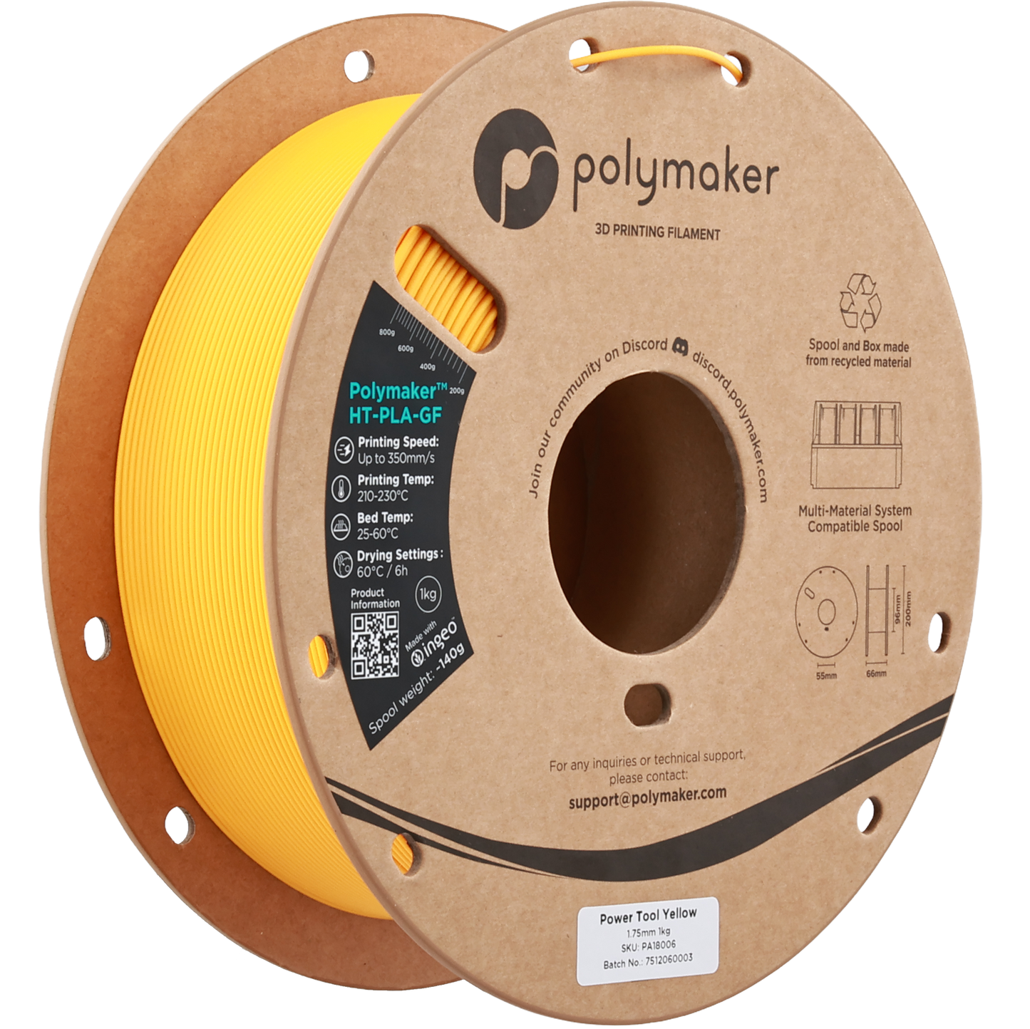 Polymaker HT-PLA-GF Power Tool Yellow 1.75 mm 1kg