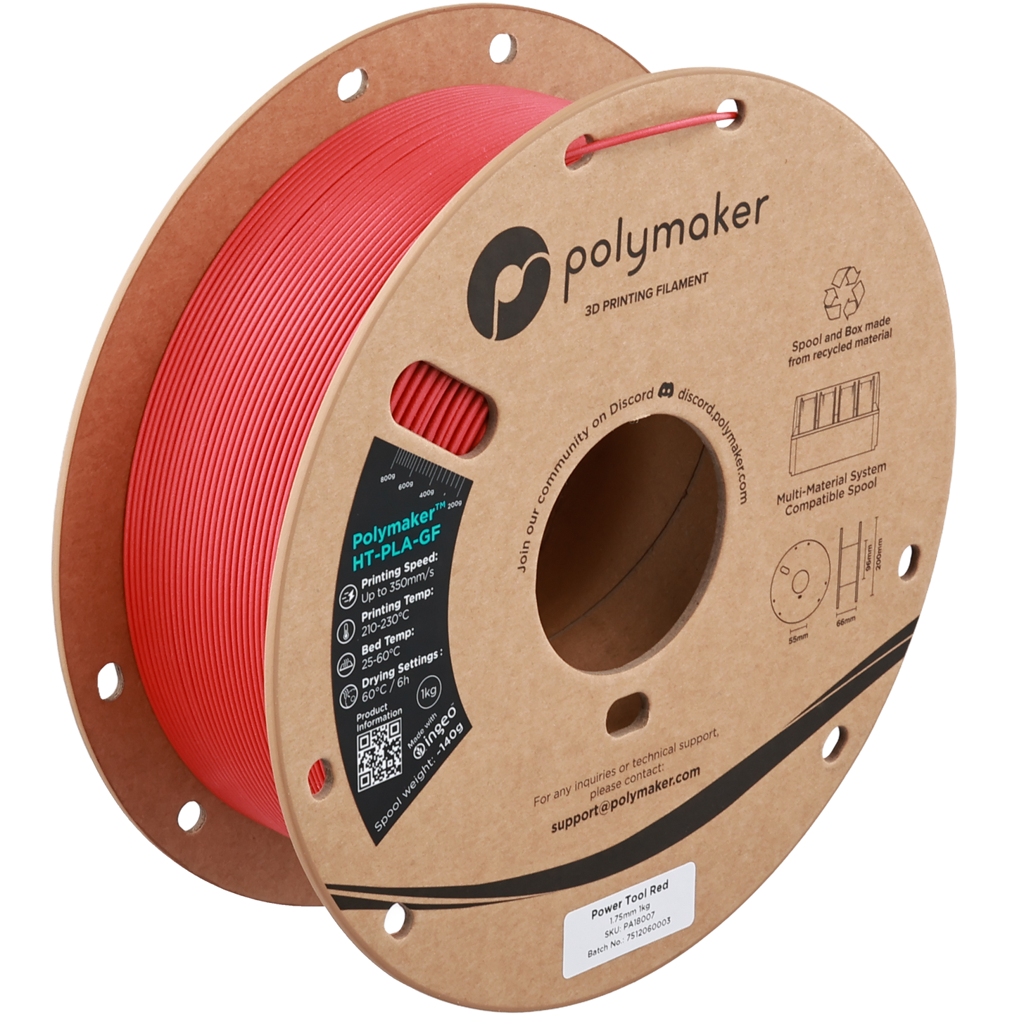 Polymaker HT-PLA-GF Power Tool Red 1.75 mm 1kg