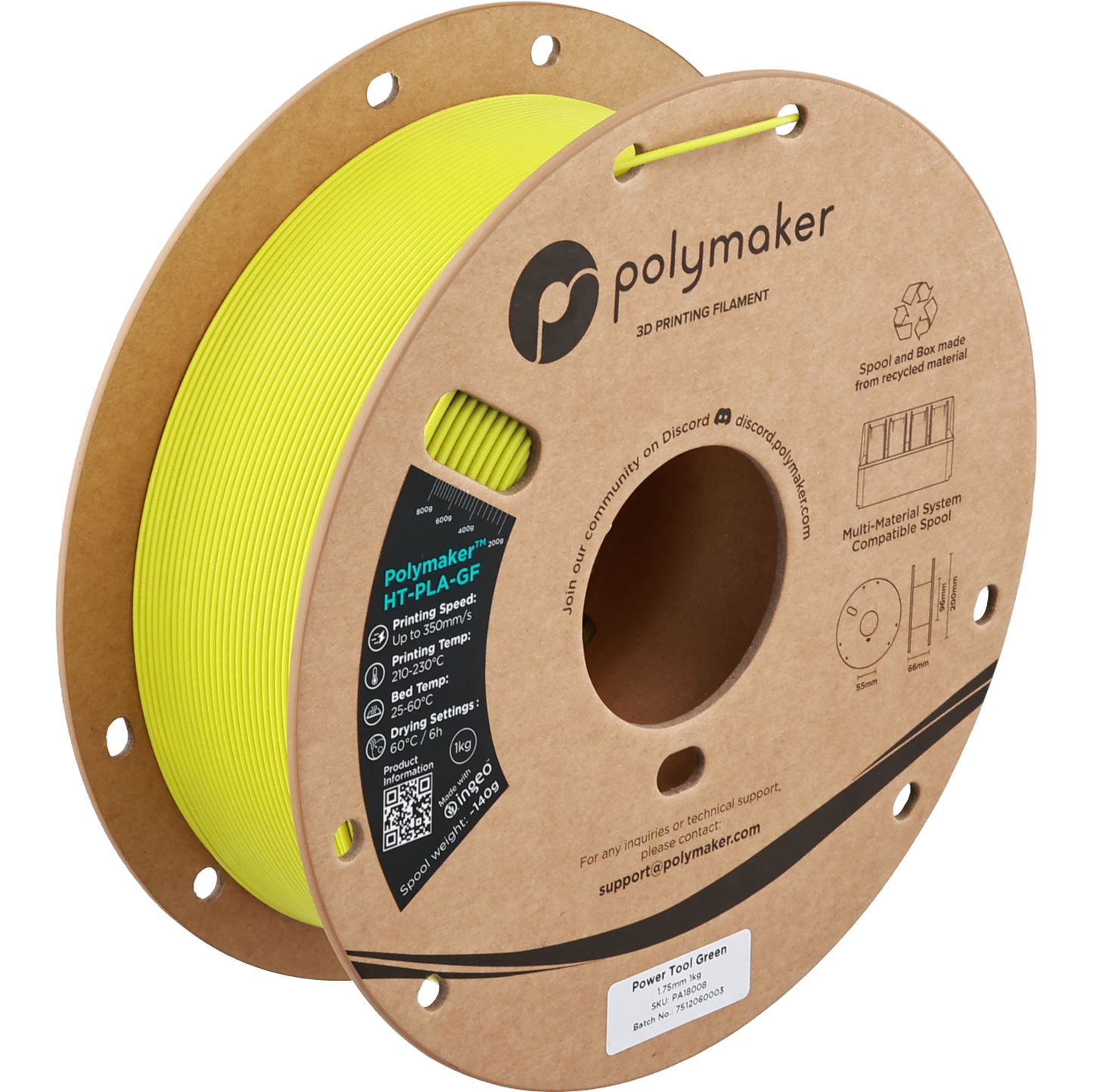 Polymaker HT-PLA-GF Power Tool Green 1.75 mm 1kg
