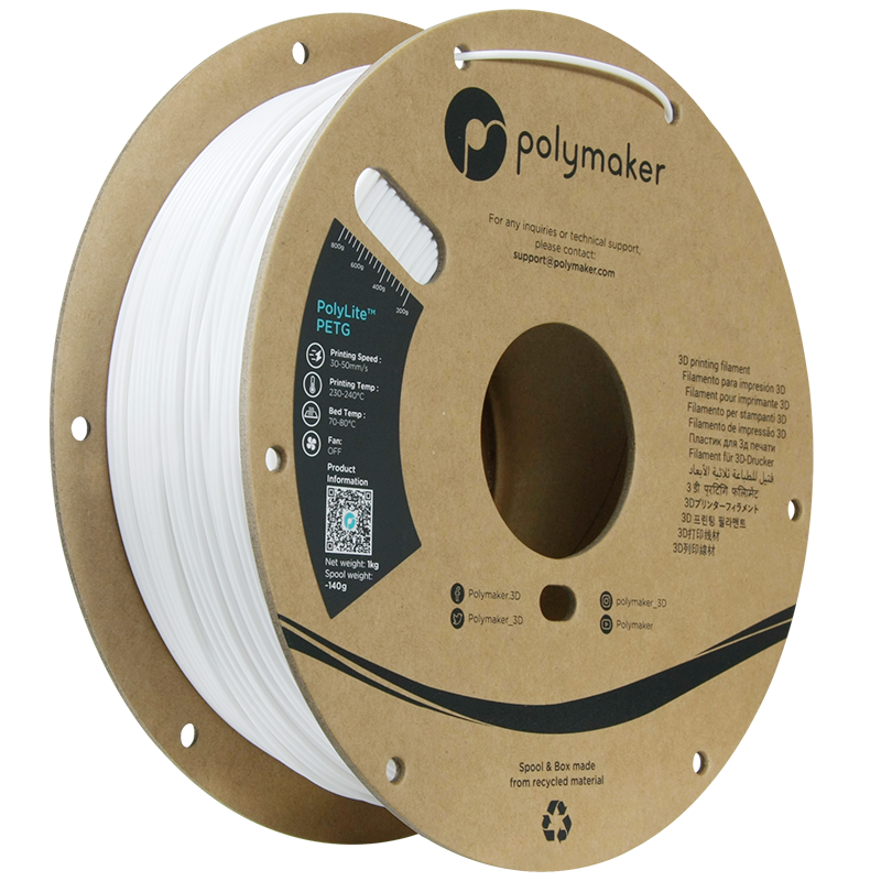Polymaker PolyLite PETG White 1.75mm 1kg