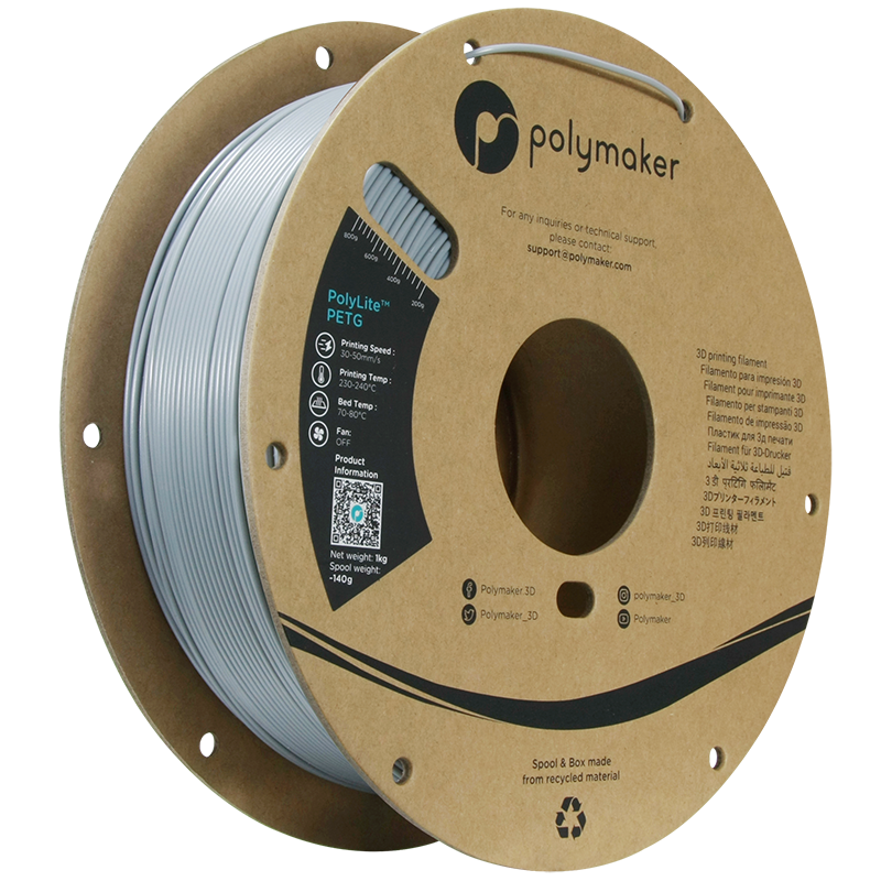 Polymaker PolyLite PETG 1,75mm 1kg - Grey