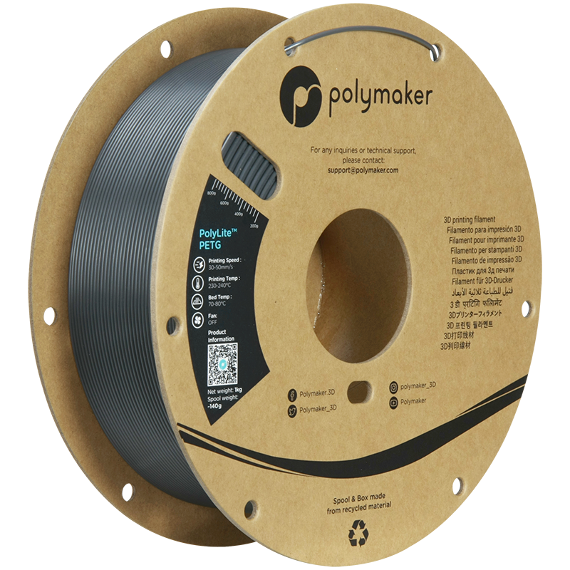 Polymaker PolyLite PETG Dark Grey 1.75mm 1kg