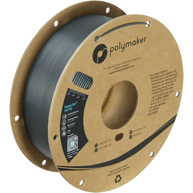 Polymaker PolyLite PETG Dark Grey 1.75mm 1kg