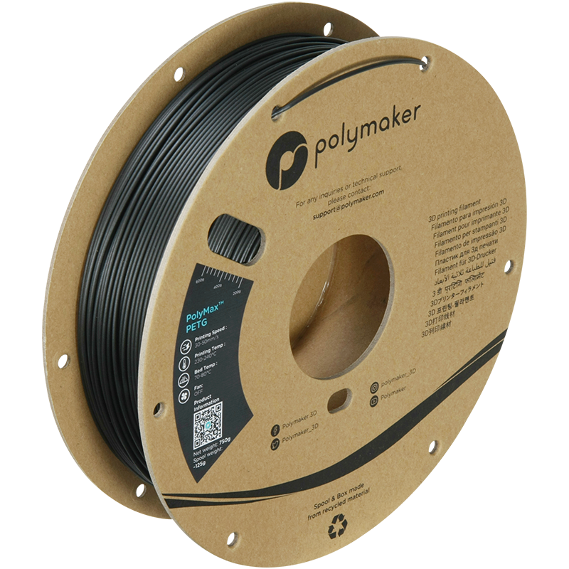 Polymaker PolyMax Tough PETG 1,75mm 0,75kg - Black