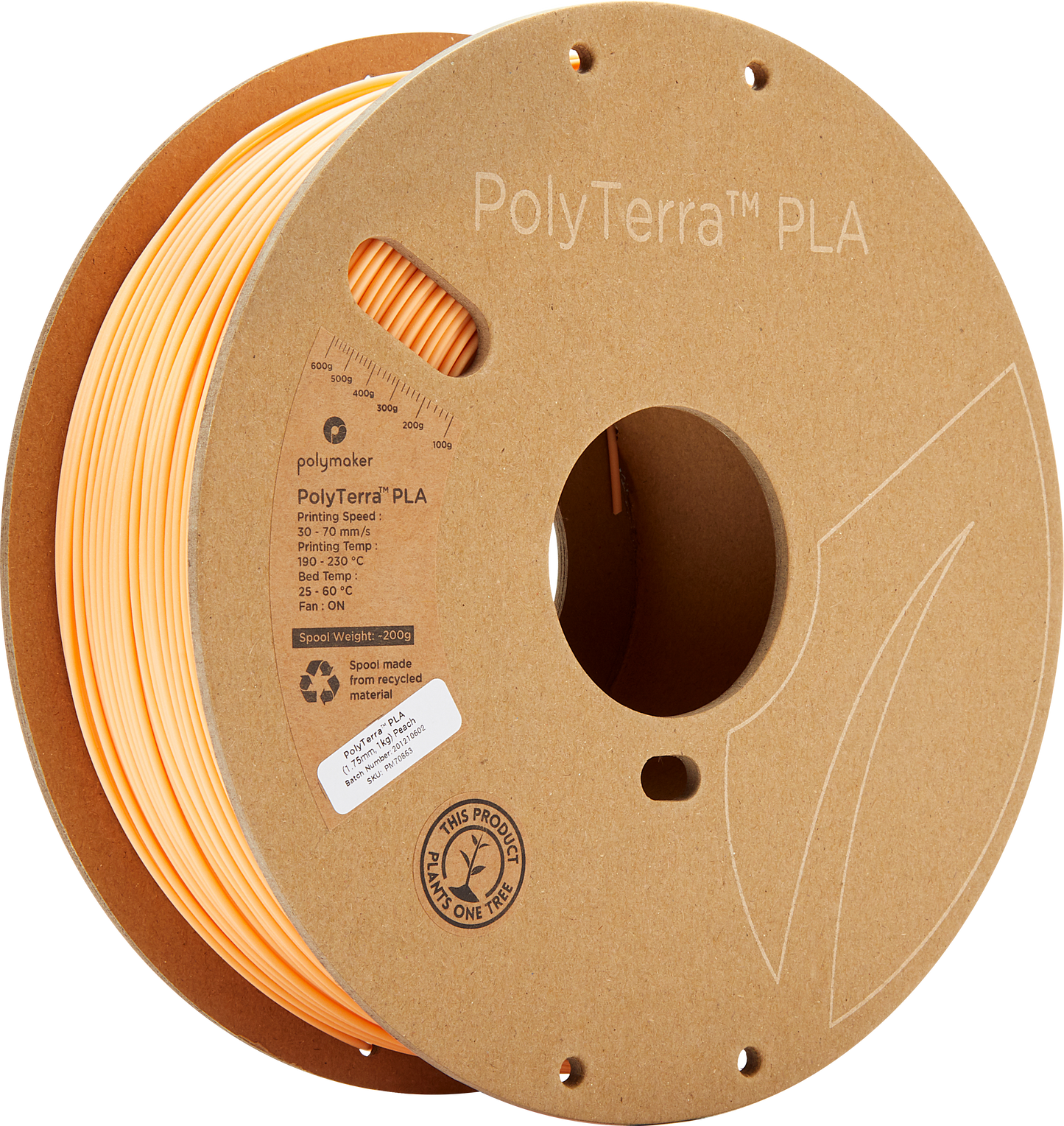 Polymaker PolyTerra PLA 1,75mm, 1kg - Banana