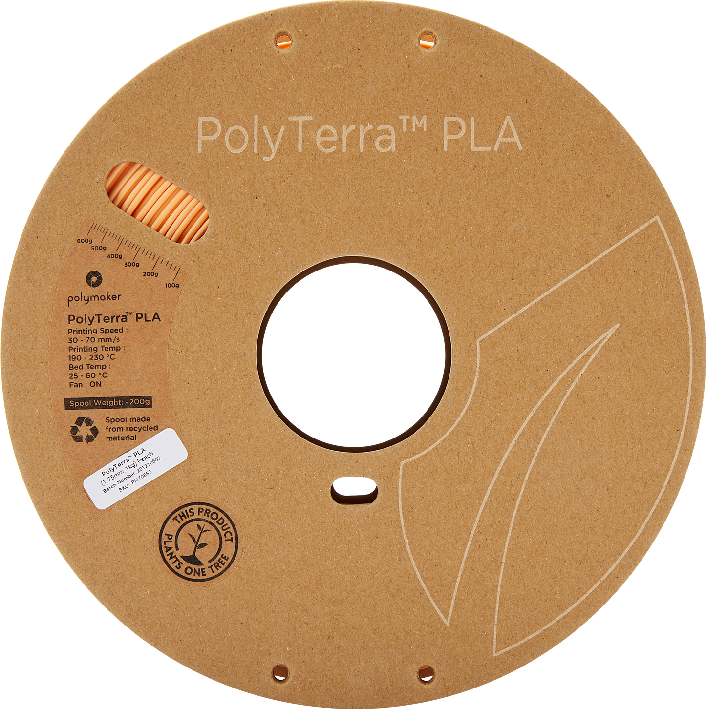 Polymaker PolyTerra PLA 1,75mm, 1kg - Banana