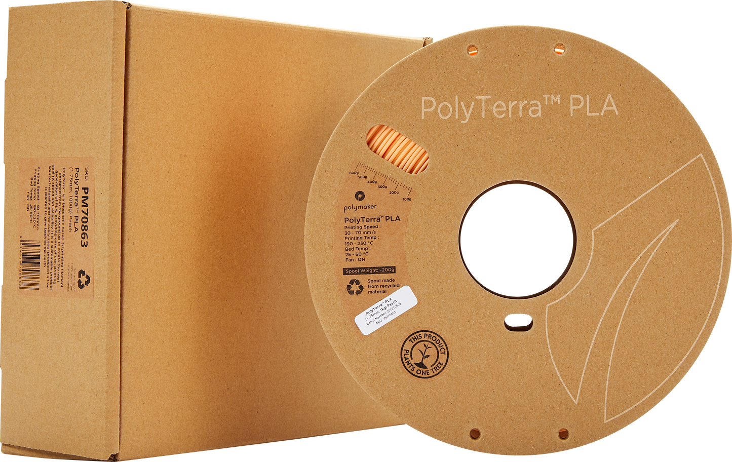 Polymaker PolyTerra PLA 1,75mm, 1kg - Banana