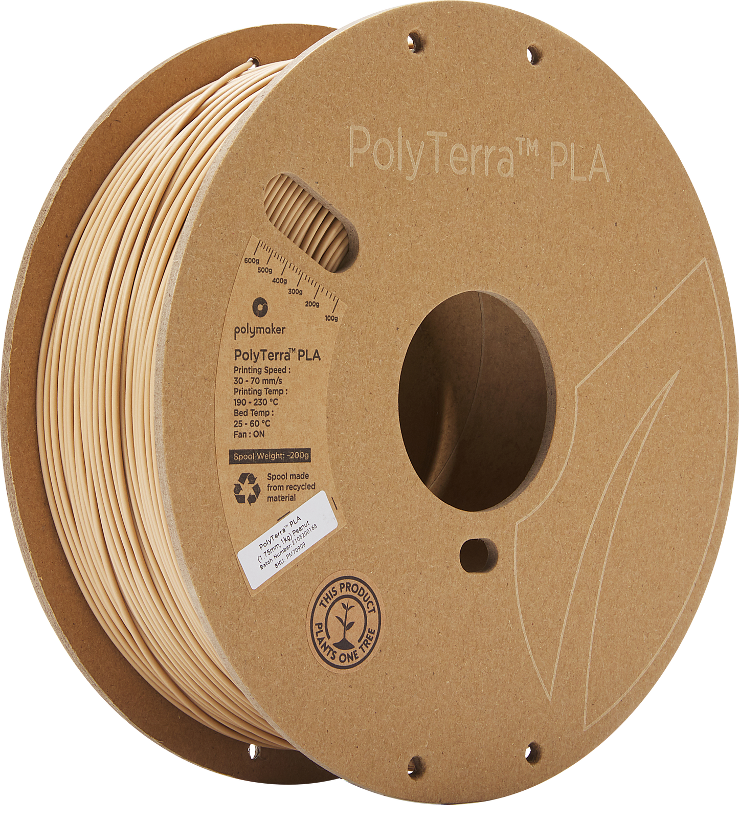 Polymaker PolyTerra PLA 1,75mm, 1kg - Banana