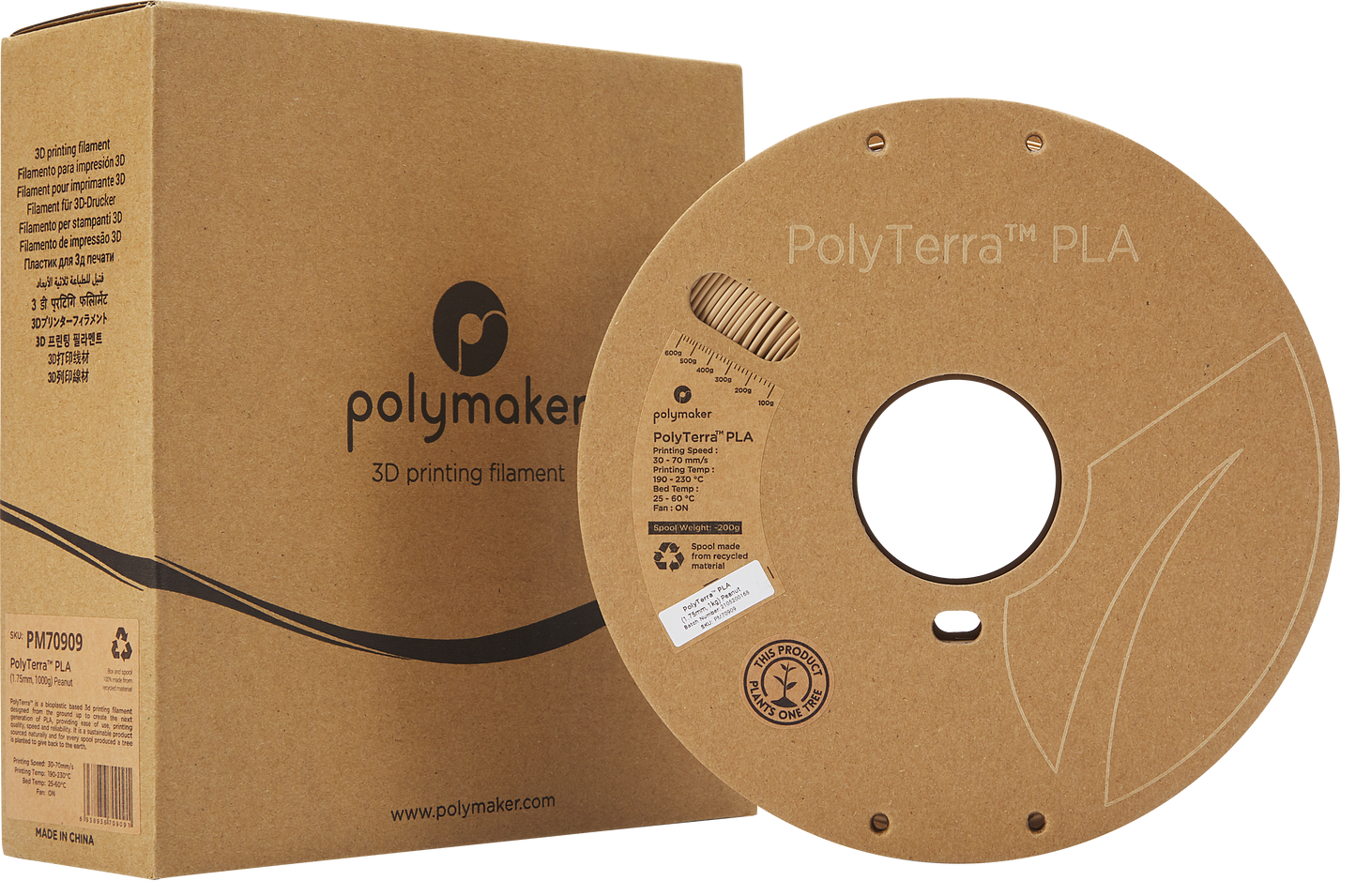 Polymaker PolyTerra PLA 1,75mm, 1kg - Banana