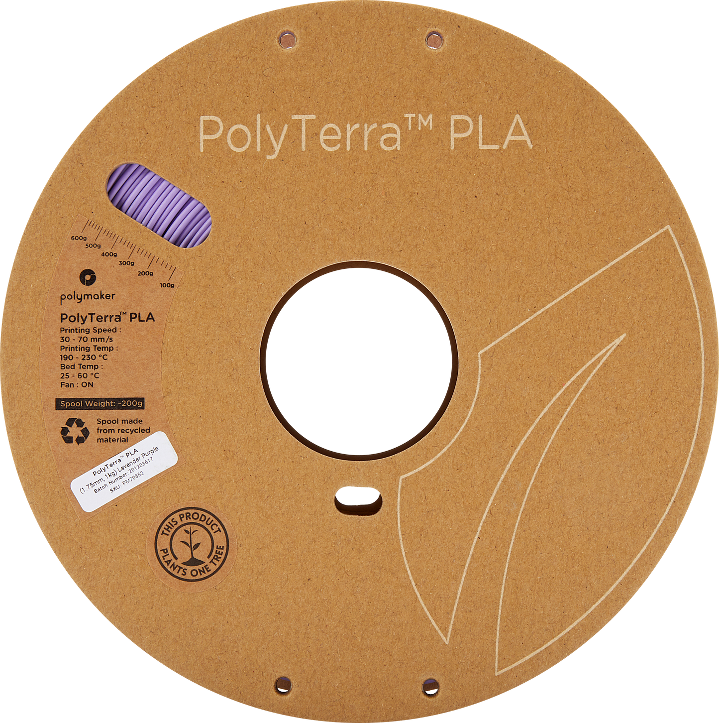 Filament Polymaker PolyTerra PLA 1,75mm, 1kg - Lavender Purple
