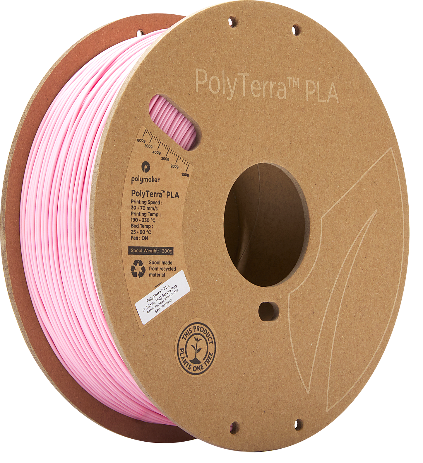 Filament Polymaker PolyTerra PLA 1,75mm, 1kg - Sakura Pink