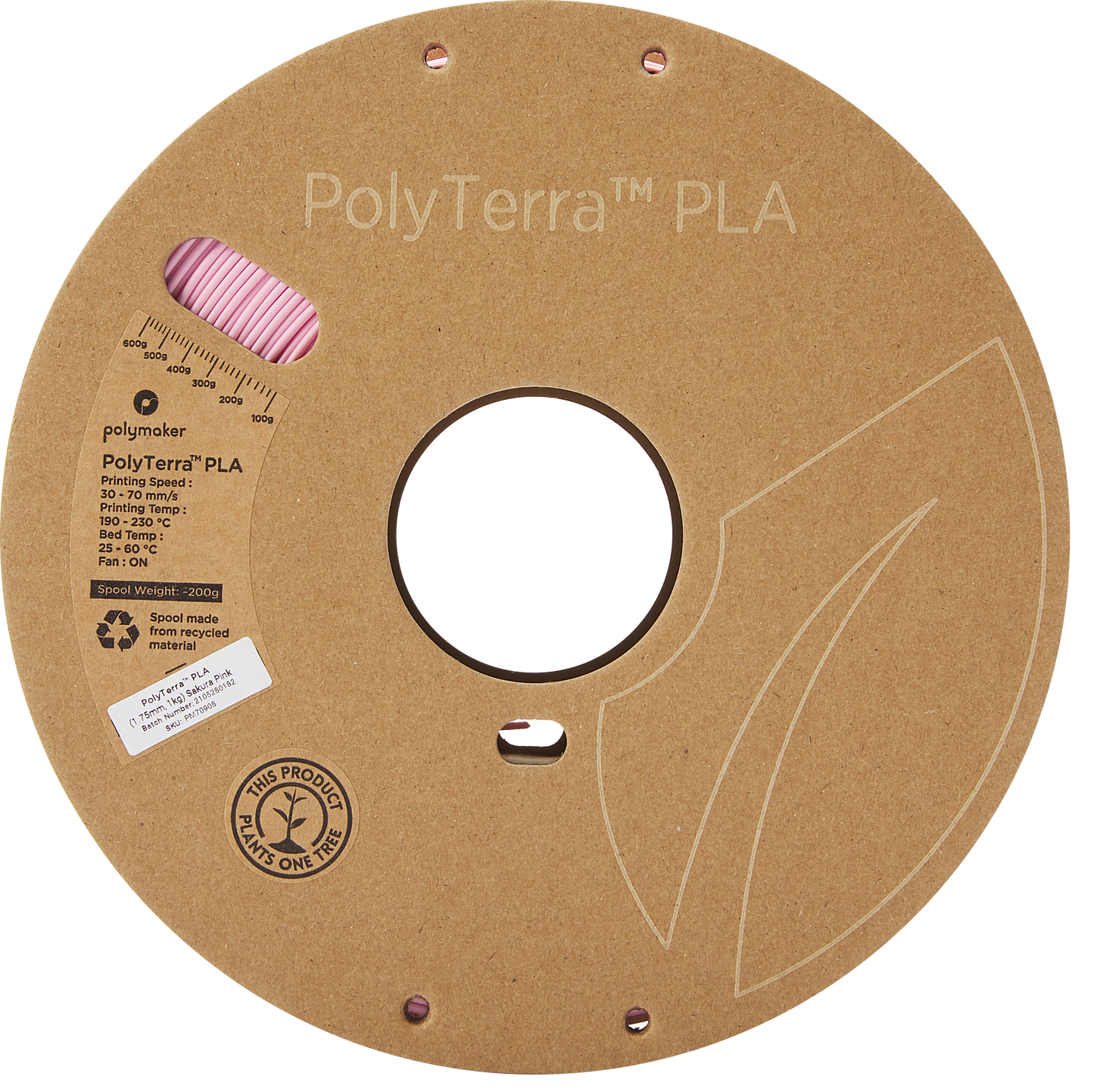 Filament Polymaker PolyTerra PLA 1,75mm, 1kg - Sakura Pink