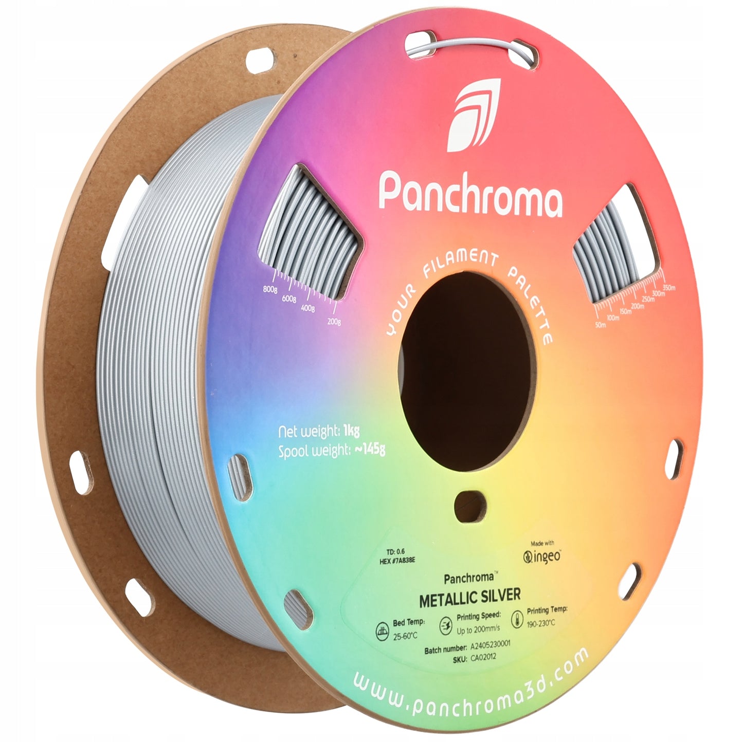 Polymaker Panchroma PLA Metallic Silver 1.75 mm 1kg